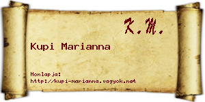 Kupi Marianna névjegykártya
